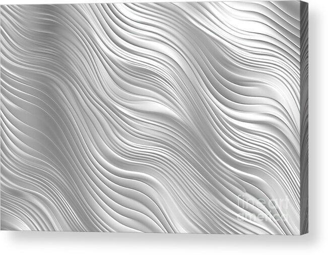 Seamless Minimal Metallic White Abstract Shiny Etched Waves