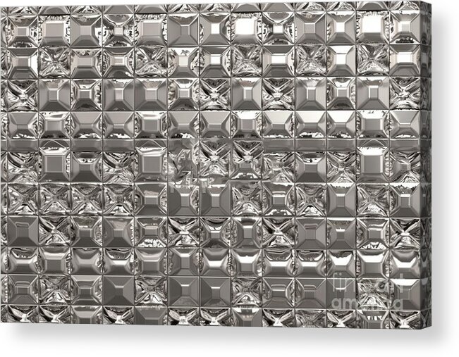 Seamless Shiny Crystal Cut Glass Block Wall Tiles Background Texture  Vintage Cottage Core Disco Ball Metallic Mosaic Bricks A Luxury Kitchen Or  Bathroom Wallpaper High Resolution 3d Rendering Acrylic Print by N