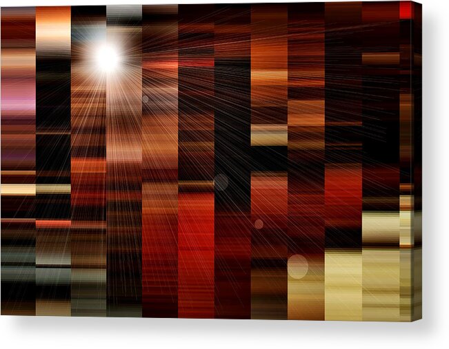 Abstract Acrylic Print featuring the photograph Seeking Direction in a Not Quite Parallel Universe by Steve Ember