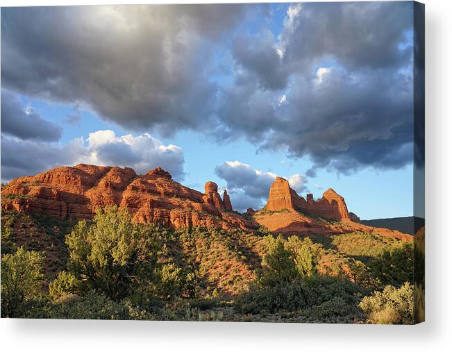 Sedona Acrylic Print featuring the photograph Shadows and Spires by Leda Robertson