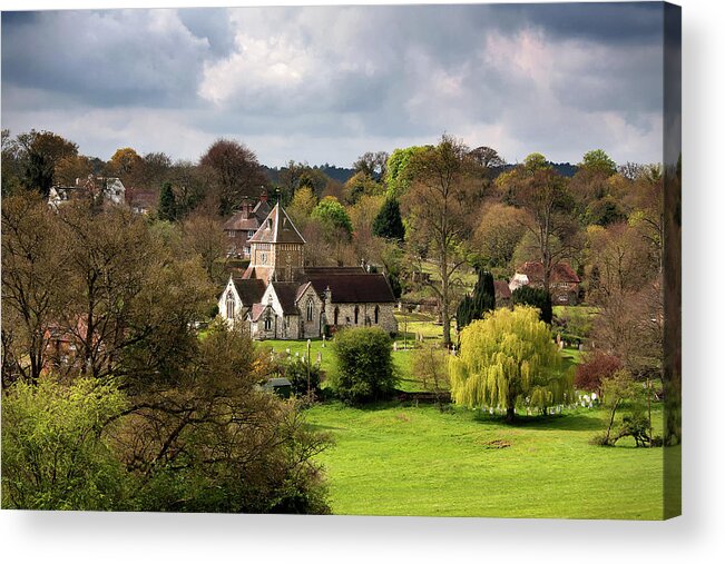 Church Acrylic Print featuring the photograph Sheltered Valley by Shirley Mitchell
