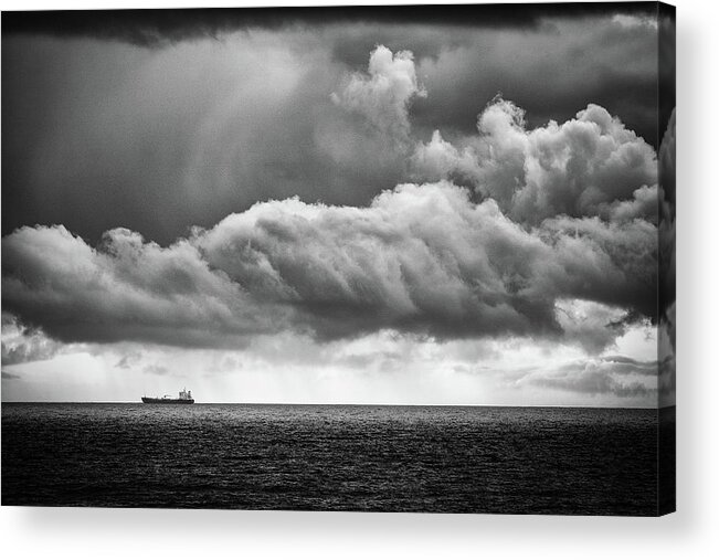Ship Acrylic Print featuring the photograph Ship on the Horizon by Nigel R Bell