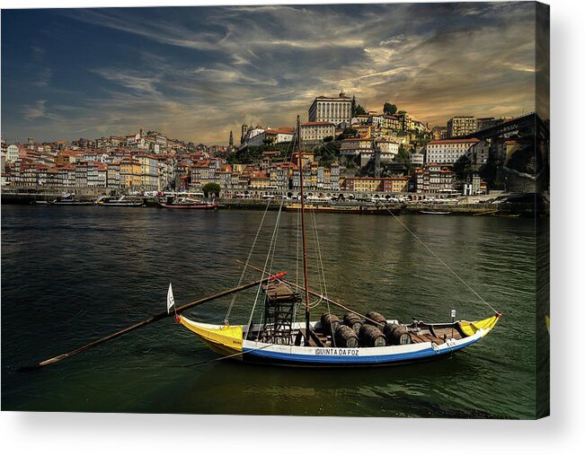 Porto Acrylic Print featuring the photograph Shipping the Porto wine da Foz by Micah Offman