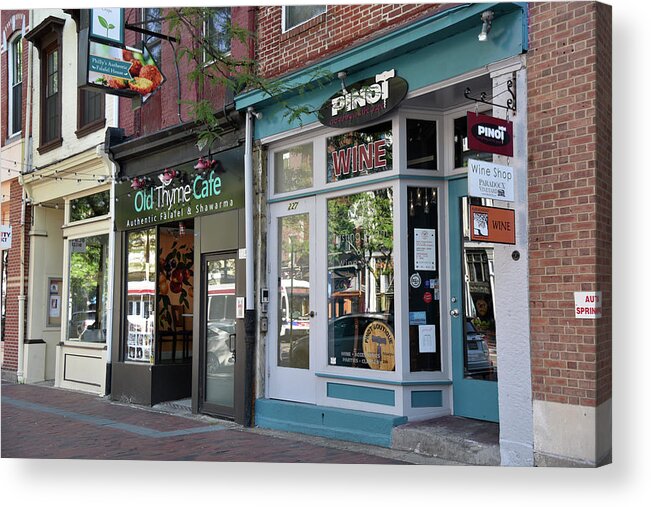 Old Towne Philadelphia Acrylic Print featuring the photograph Shops in Old Town Philly by Mark Stout