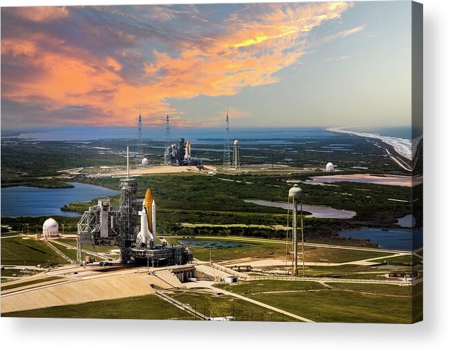 Shuttle Atlantis Acrylic Print featuring the photograph Shuttle Atlantis by Carlos Diaz