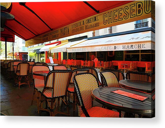 Restaurant Acrylic Print featuring the photograph Sidewalk Cafe 1-Digital Art by Steve Templeton