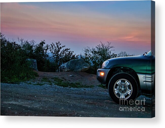 Sunset Acrylic Print featuring the photograph Sittin' on Top of the World by Shelia Hunt