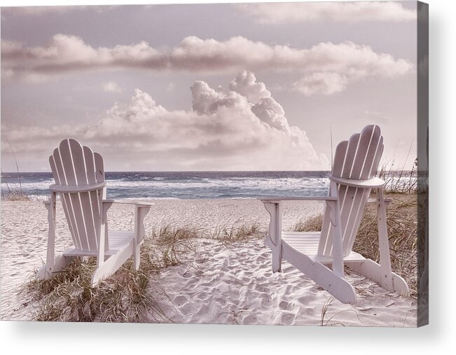 Beach Acrylic Print featuring the photograph Sitting in the Sunshine at the Cottage by Debra and Dave Vanderlaan