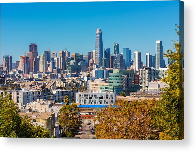 San Francisco Acrylic Print featuring the photograph Skyline of San Francisco as seen from Potrero Hill by © Allard Schager