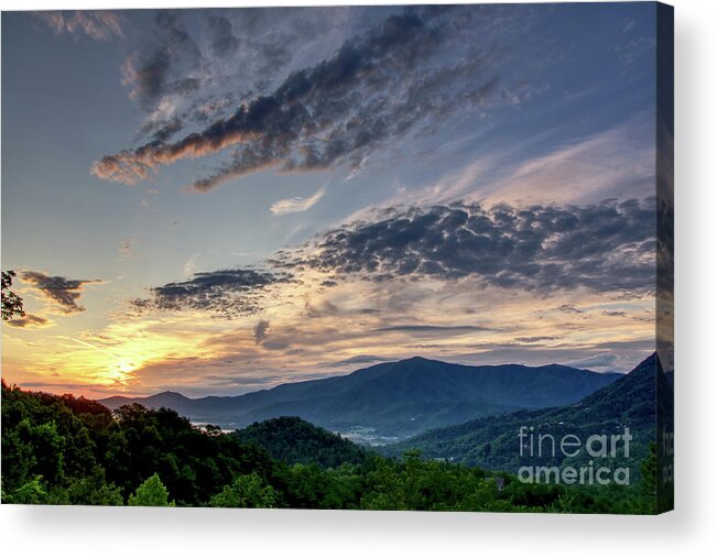 Smoky Mountains Acrylic Print featuring the photograph Smoky Mountain Sunrise 2 by Phil Perkins