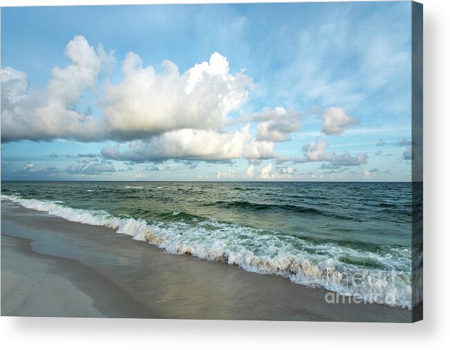 Smooth Acrylic Print featuring the photograph Smooth Waves on the Gulf of Mexico by Beachtown Views