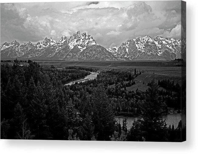 Snake River Acrylic Print featuring the photograph Snake River below Grand Tetons by Rick Wilking