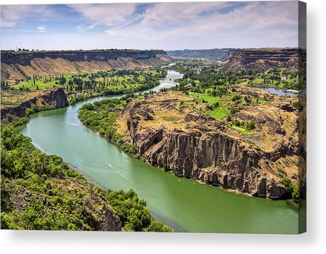 Snake River Canyon Acrylic Print featuring the photograph Snake River Canyon Twin Falls Idaho by Tatiana Travelways