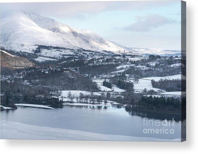 Photographer Acrylic Print featuring the photograph Snow covered mountains, the Lake District by Perry Rodriguez