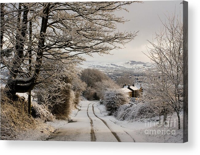 England Acrylic Print featuring the photograph Snow On Skipton Old Road by Tom Holmes Photography