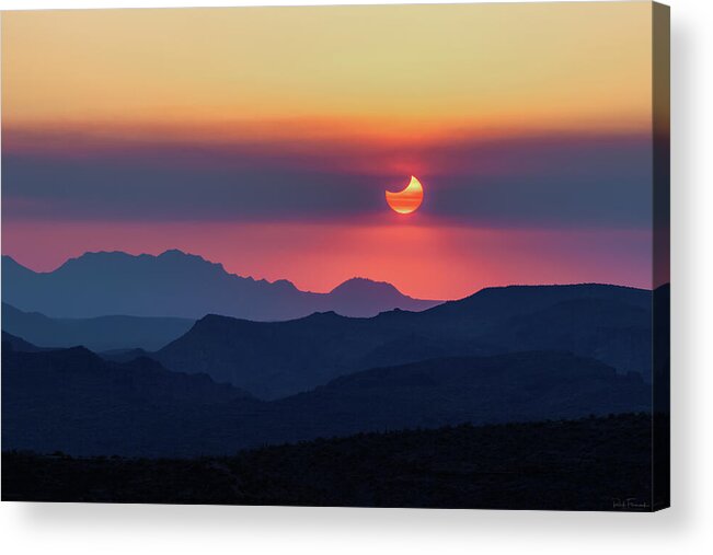 American Southwest Acrylic Print featuring the photograph Desert Solar Eclipse by Rick Furmanek