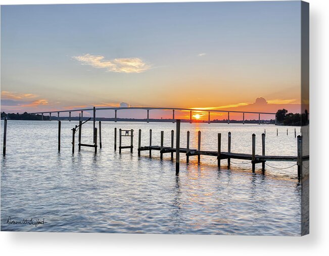Maryland Acrylic Print featuring the photograph Solomons Sunset Reflections by Donna Twiford