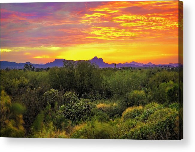 Sunset Acrylic Print featuring the photograph Sombrero Sunset h2050 by Mark Myhaver
