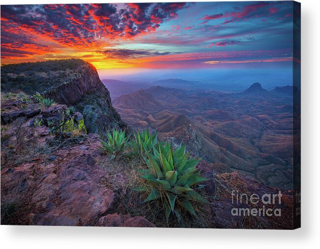 America Acrylic Print featuring the photograph South Rim Sunrise by Inge Johnsson