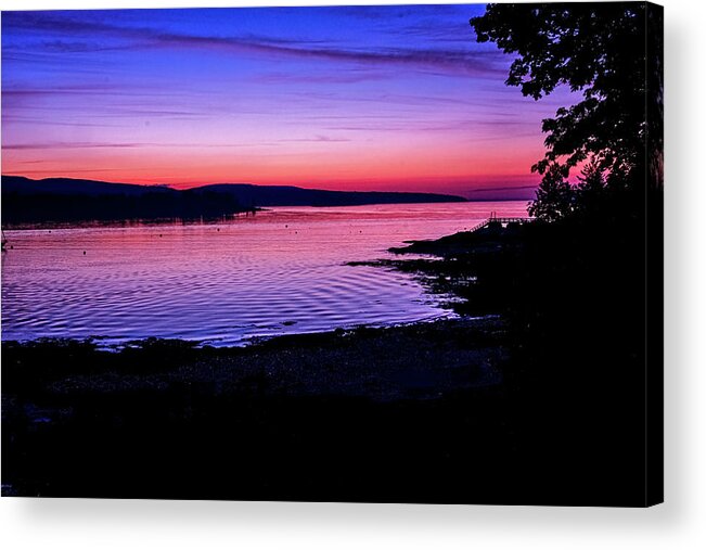 South Freeport Harbor Maine Acrylic Print featuring the photograph Southwest Harbor Sunrise by Tom Singleton