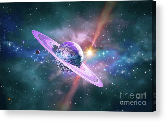  Acrylic Print featuring the digital art Spacetime Partners by Don White Artdreamer