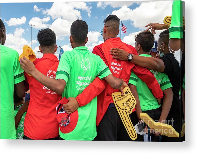 Special Olympics Acrylic Print featuring the photograph Special Olympics Soccer Teams by Jim West