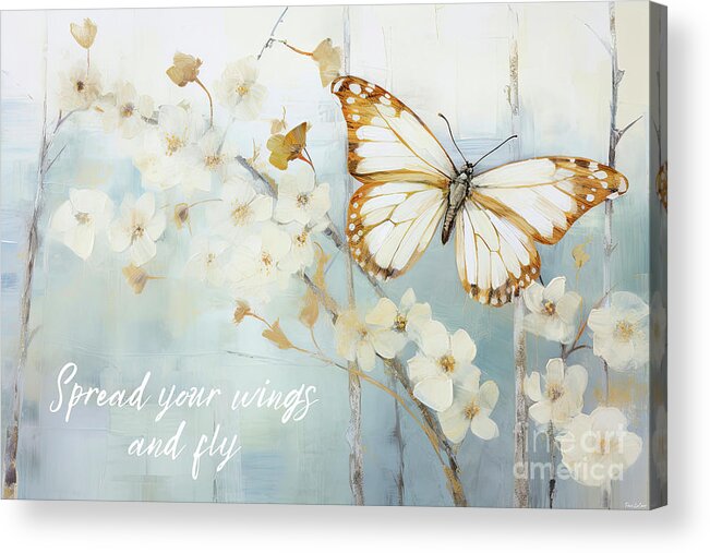 Butterfly Acrylic Print featuring the painting Spread Your Wings And Fly by Tina LeCour