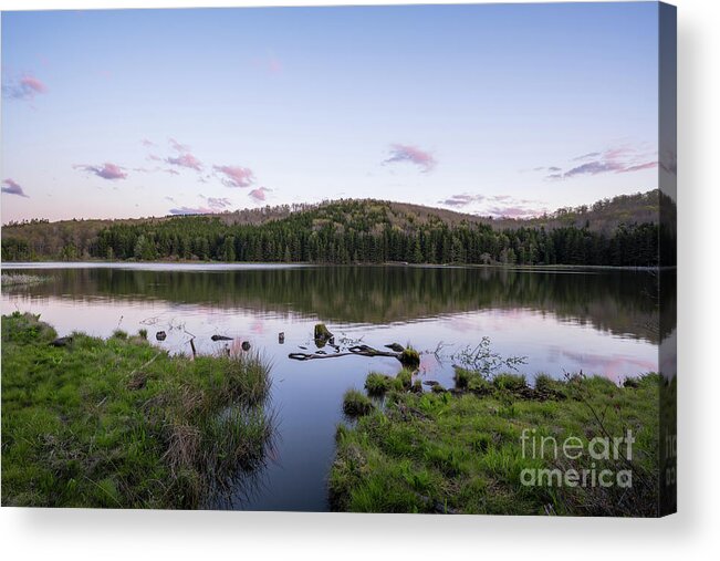 Spruce Knob Lake Acrylic Print featuring the photograph Spruce Knob Lake Sunset Reflections by Michael Ver Sprill