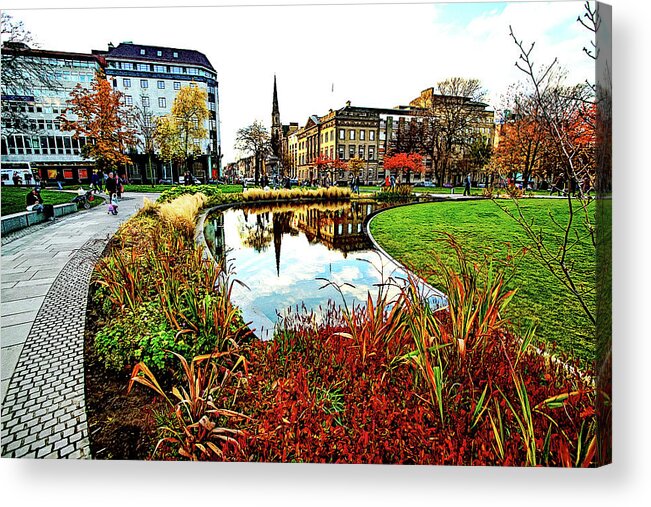 Scotland Acrylic Print featuring the digital art St George's Square by SnapHappy Photos