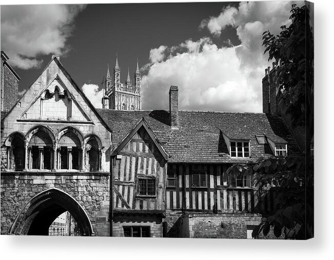 Britain Acrylic Print featuring the photograph St Marys Gate, Gloucester, UK by Seeables Visual Arts