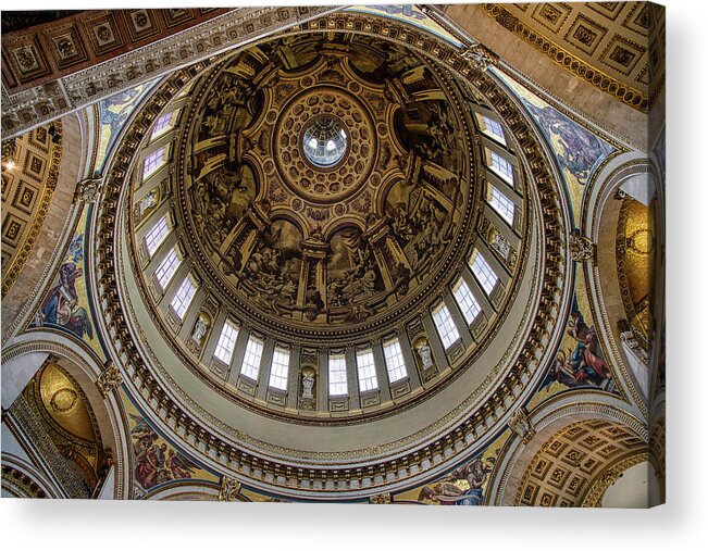 Stpaulscathedral Acrylic Print featuring the photograph St. Paul's Cathedral's Dome by Raymond Hill