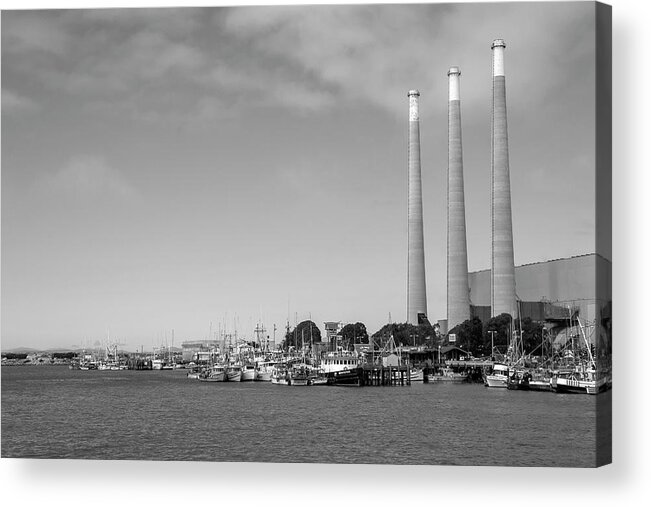 Smoke Stacks Acrylic Print featuring the photograph Stacks in the Bay by Gina Cinardo