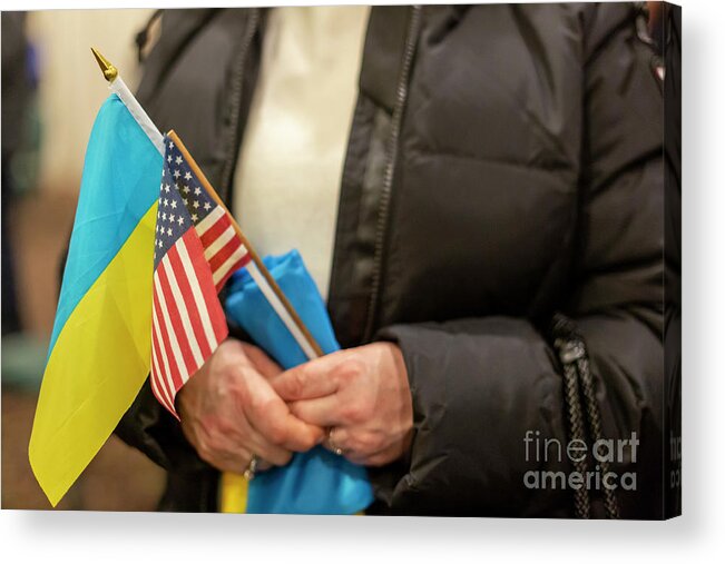 Stand With Ukraine Acrylic Print featuring the photograph Stand with Ukraine by Jim West