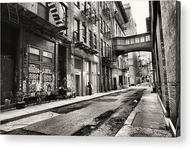 Skybridge Acrylic Print featuring the photograph Staple Street, Winter Afternoon A Tribeca Impression by Steve Ember
