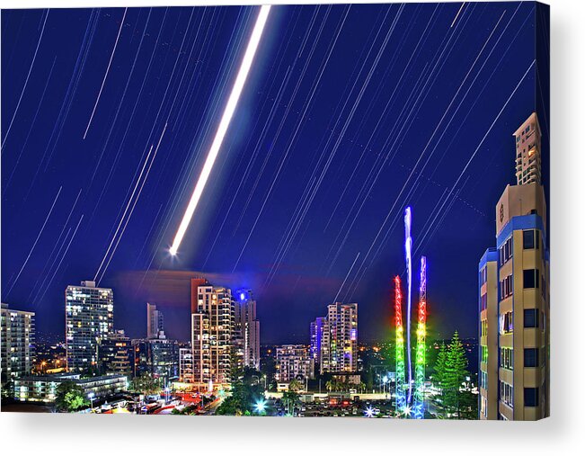 Startrails Acrylic Print featuring the photograph Starlight Express by Az Jackson