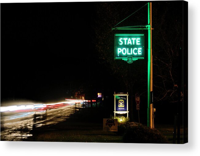 America Acrylic Print featuring the photograph State Police by Alexander Farnsworth