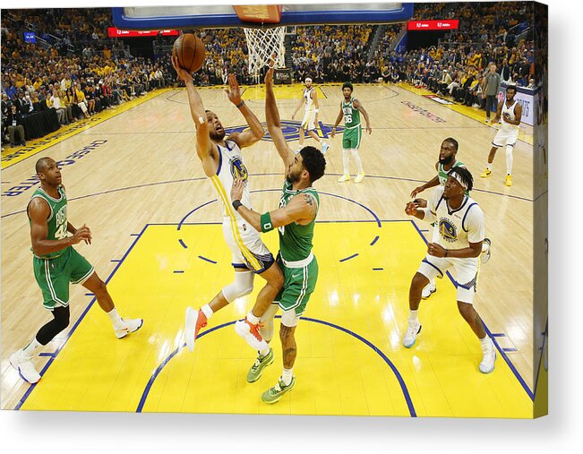 Playoffs Acrylic Print featuring the photograph Stephen Curry and Jayson Tatum by Pool