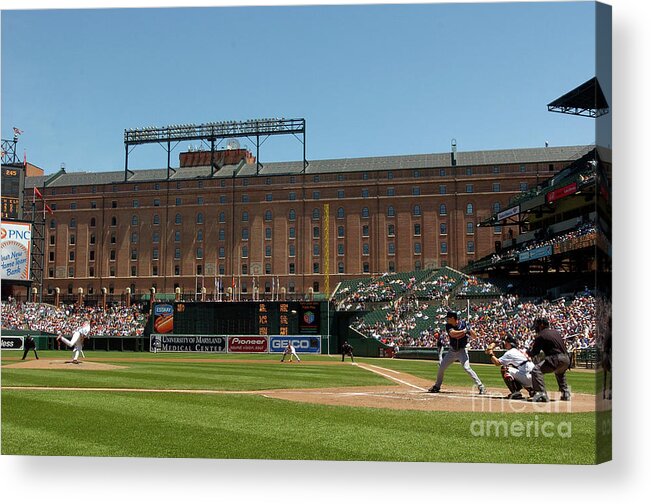 American League Baseball Acrylic Print featuring the photograph Steve Trachsel and Grady Sizemore by Greg Fiume