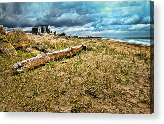 Ocean Acrylic Print featuring the photograph Storm clouds at beach by Cordia Murphy