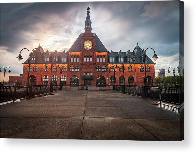 Central New Jersey Railroad Terminal Acrylic Print featuring the photograph Storms Over Central New Jersey Railroad Terminal by Kristia Adams