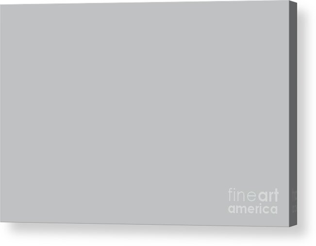 Solid Acrylic Print featuring the digital art Stormy Grey - Light Neutral Mid Tone Gray Solid Color by PIPA Fine Art - Simply Solid