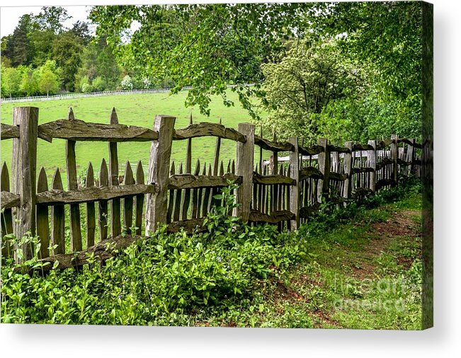 Stowe Gardens Acrylic Print featuring the photograph Stowe Gardens Fence by David Meznarich