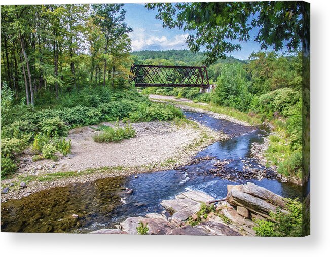 Train Acrylic Print featuring the photograph Stream of Rural Vermont by David Letts