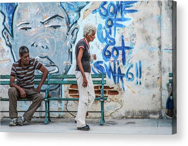 Cuba Acrylic Print featuring the photograph Street life scene. Havana. Cuba. by Lie Yim