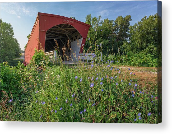 Iowa Acrylic Print featuring the photograph Summer Day at Holliwell Bridge by Kristen Wilkinson