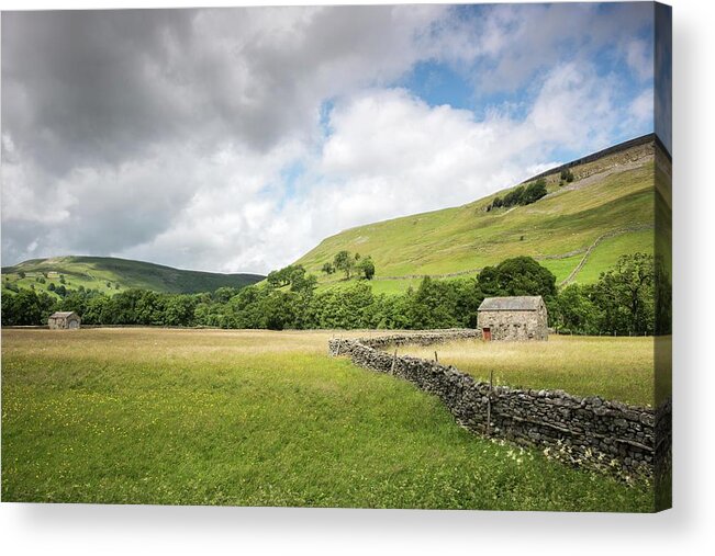 Dales Acrylic Print featuring the photograph Summer in Muker Meadows, The Yorkshire Dales, England, UK by Sarah Howard