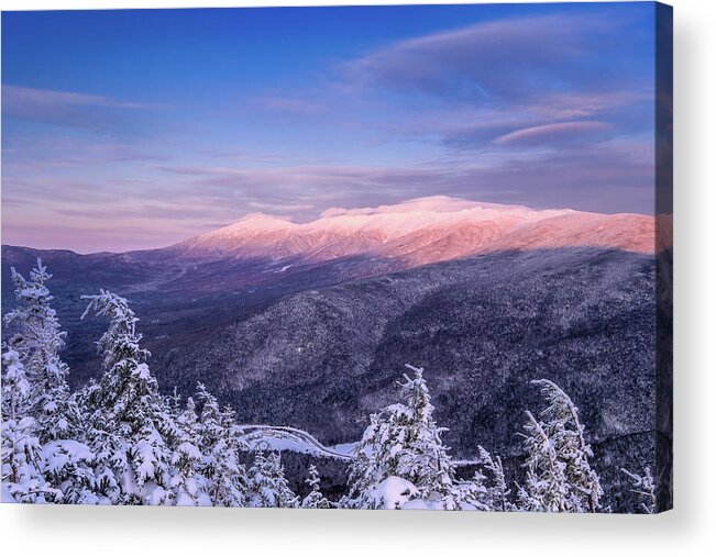 Highland Center Acrylic Print featuring the photograph Summit Views, Winter On Mt. Avalon by Jeff Sinon