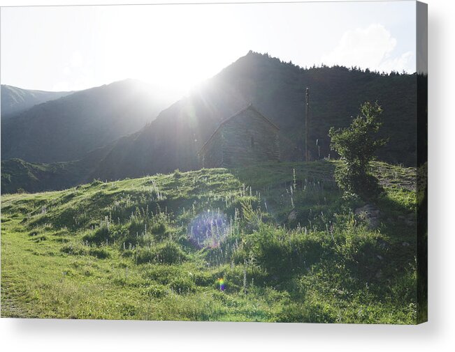 Outdoors Acrylic Print featuring the photograph Sun over mountains, Caucasus Mountains, Georgia by Vyacheslav Argenberg
