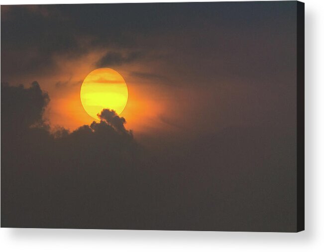 Clouds Acrylic Print featuring the photograph Sun popping into clouds by Andrew Lalchan