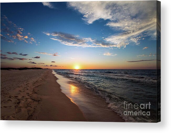 Sun Acrylic Print featuring the photograph Sunrise on Opal Beach, Pensacola Beach, Florida by Beachtown Views